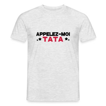 appelez moi tata - T-shirt homme - gris chiné - Devant - AI Model Male 178 dark (178cm)