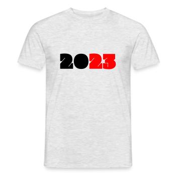 2023 51 - Männer T-Shirt - Grau meliert - Vorne - AI Model Male 178 dark (178cm)