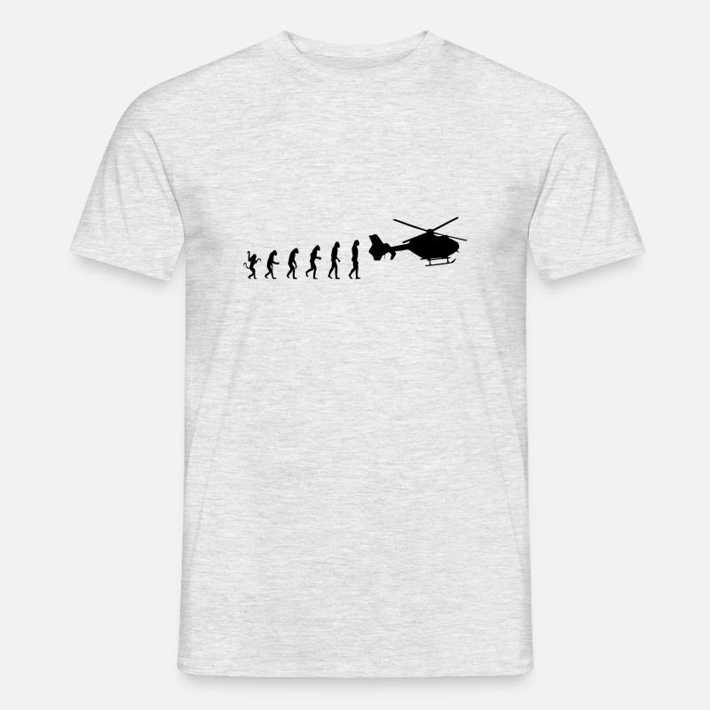 Évolution du pilote d’hélicoptère - T-shirt homme - gris chiné