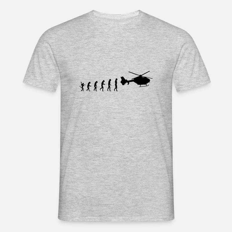 Helicopter Pilot Evolution - Men's T-Shirt - heather grey