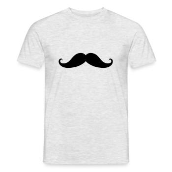 Schnurrbart - Männer T-Shirt - Grau meliert - Vorne - AI Model Male 178 dark (178cm)