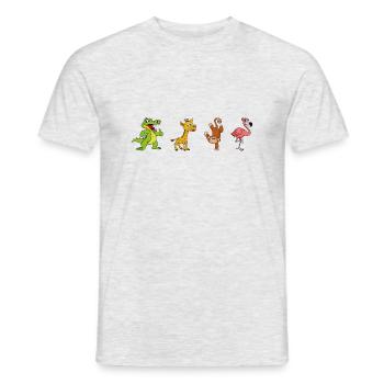 Giraffe monkey flamingo - Men's T-Shirt - heather grey - Front - AI Model Male 178 dark (178cm)