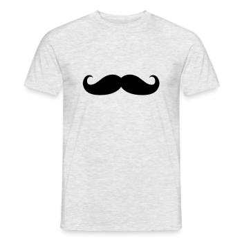 Moustache 1 - T-shirt homme - gris chiné - Devant - AI Model Male 178 dark (178cm)