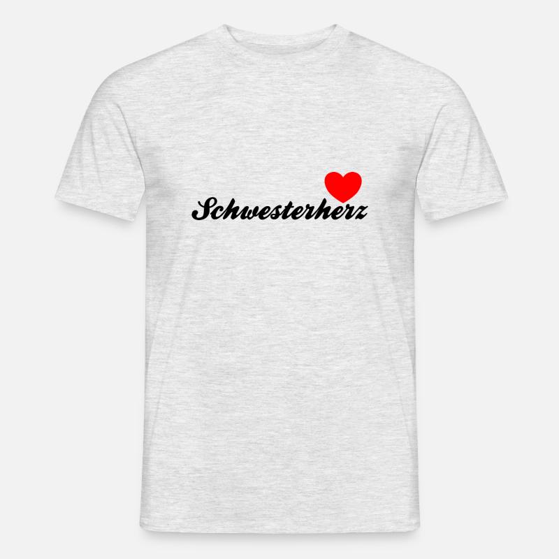 Schwesterherz | Black - Männer T-Shirt - Grau meliert