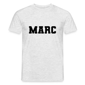 Name - Marc - Männer T-Shirt - Grau meliert - Vorne - AI Model Male 178 dark (178cm)