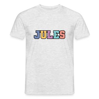 Name - Jules - Men's T-Shirt - heather grey - Front - AI Model Male 178 dark (178cm)