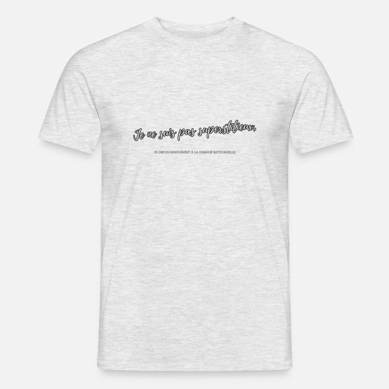Abergläubisch - Männer T-Shirt - Grau meliert