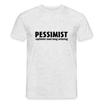 pessimist optimist with long experience - Men's T-Shirt - heather grey - Front - AI Model Male 178 dark (178cm)