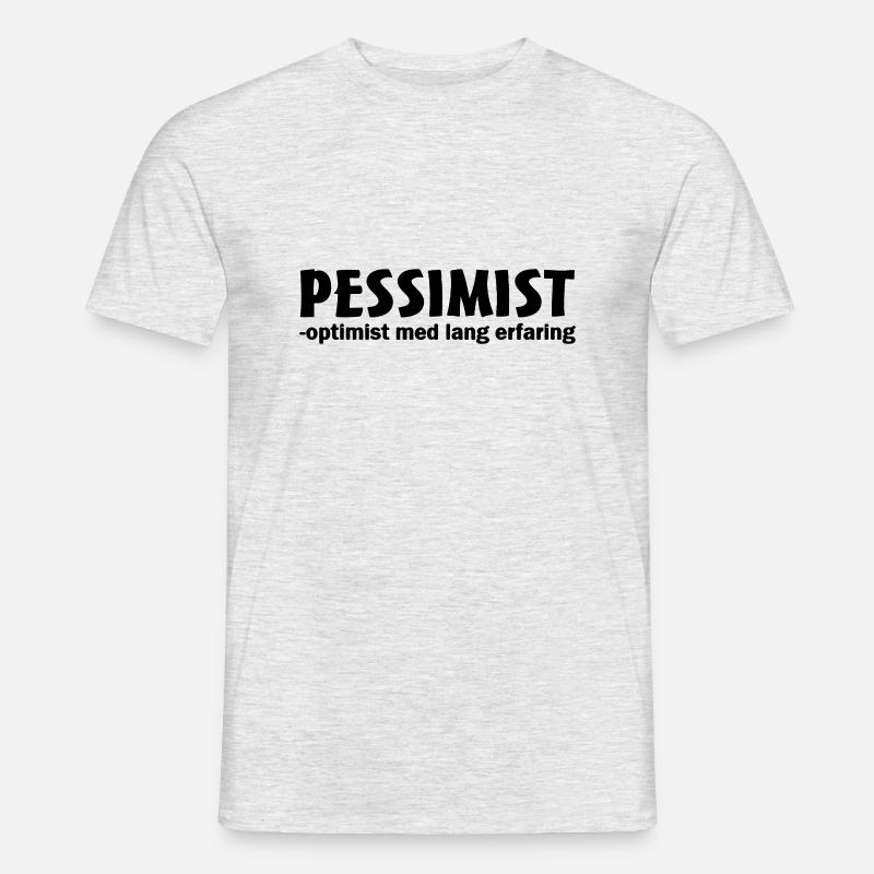 Pessimist Optimist mit langjähriger Erfahrung - Männer T-Shirt - Grau meliert