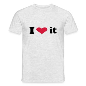 i love it - Men's T-Shirt - heather grey - Front - AI Model Male 178 dark (178cm)