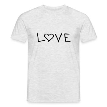 Love - Männer T-Shirt - Grau meliert - Vorne - AI Model Male 178 dark (178cm)