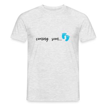 Baby coming soon Schwangerschaft Geburt Junge Boy - Männer T-Shirt - Grau meliert - Vorne - AI Model Male 178 dark (178cm)