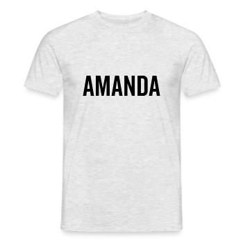 Amanda Custom Name Font Text Birthday - Men's T-Shirt - heather grey - Front - AI Model Male 178 dark (178cm)