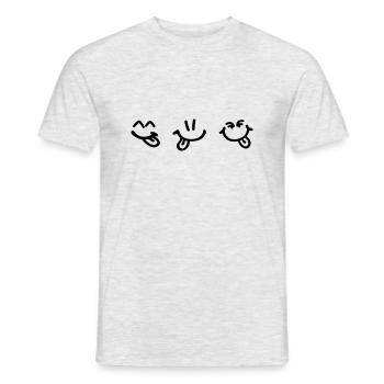 happy_smileys_f1 - Men's T-Shirt - heather grey - Front - AI Model Male 178 dark (178cm)