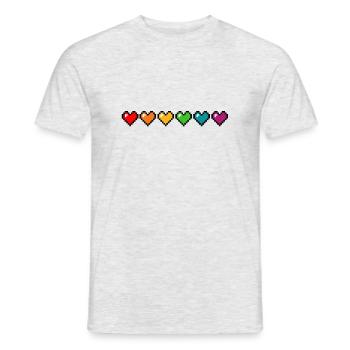 Cœurs Pride Pixel - T-shirt homme - gris chiné - Devant - AI Model Male 178 dark (178cm)