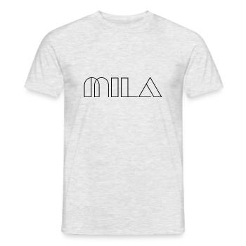 Name Mila Modern Black - Men's T-Shirt - heather grey - Front - AI Model Male 178 dark (178cm)
