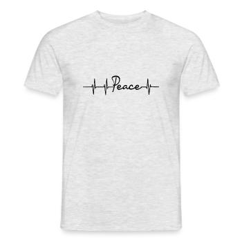 Peace Heart Rate - Men's T-Shirt - heather grey - Front - AI Model Male 178 dark (178cm)
