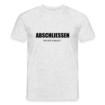 Abschließen Never Forget - Nie Vergessen! - Männer T-Shirt - Grau meliert - Vorne - AI Model Male 178 dark (178cm)