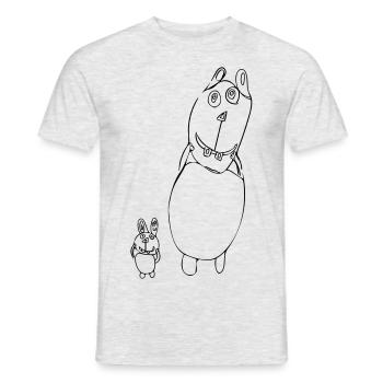 Big Brother, Bruder, Hasen, Lustiges Kinderbild, - Männer T-Shirt - Grau meliert - Vorne - AI Model Male 178 dark (178cm)