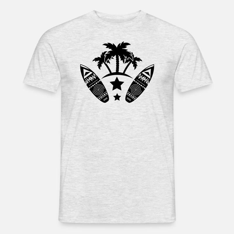 surf design - Männer T-Shirt - Grau meliert