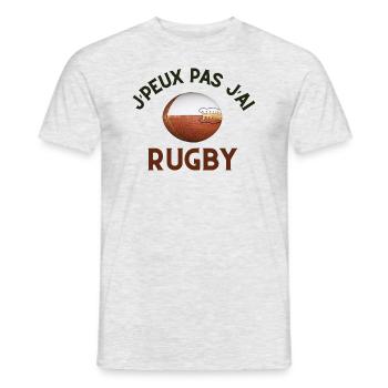 Ich kann nicht ich Rugby - Männer T-Shirt - Grau meliert - Vorne - AI Model Male 178 dark (178cm)
