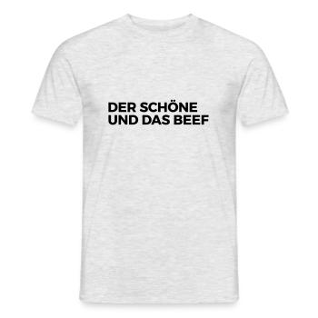 Der Schöne und das Beef - Männer T-Shirt - Grau meliert - Vorne - AI Model Male 178 dark (178cm)