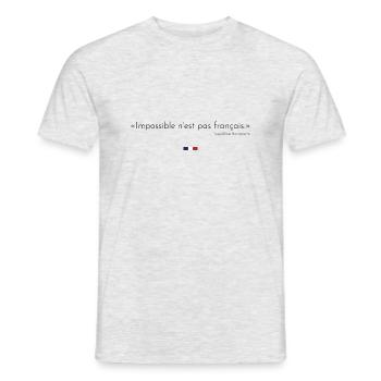 Tshirt français - T-shirt homme - gris chiné - Devant - AI Model Male 178 dark (178cm)
