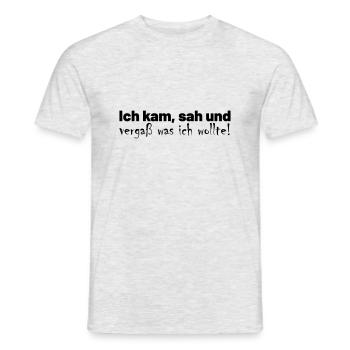 Vergesslichkeit Spruch - Männer T-Shirt - Grau meliert - Vorne - AI Model Male 178 dark (178cm)