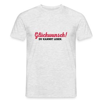 lesen - Männer T-Shirt - Grau meliert - Vorne - AI Model Male 178 dark (178cm)