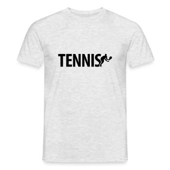 tennis_logo_c1 - T-shirt homme - gris chiné - Devant - AI Model Male 178 dark (178cm)