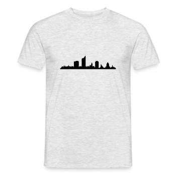 Skyline Leipzig - Männer T-Shirt - Grau meliert - Vorne - AI Model Male 178 dark (178cm)