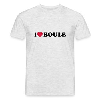 I love boule - T-shirt herr - gråmelerad - Fram - AI Model Male 178 dark (178cm)