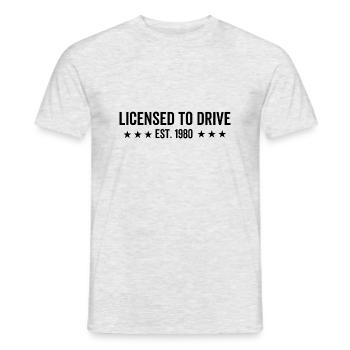 Fahrerlaubnis Est. 1980 - Männer T-Shirt - Grau meliert - Vorne - AI Model Male 178 dark (178cm)