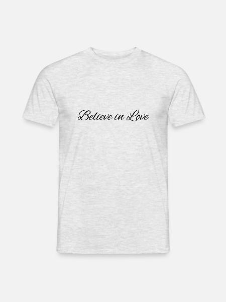 Glaube an die Liebe - Männer T-Shirt - Grau meliert