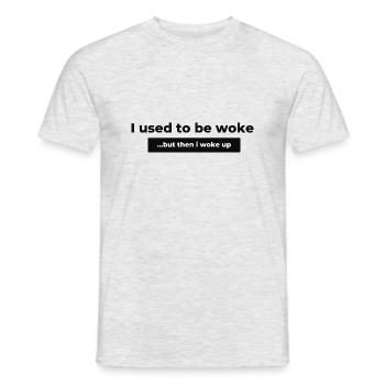 Funny Sarcastic Woke - T-shirt design - Men's T-Shirt - heather grey - Front - AI Model Male 178 dark (178cm)