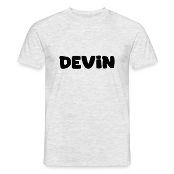 Name - Devin - Men's T-Shirt - heather grey - Front - AI Model Male 178 dark (178cm)