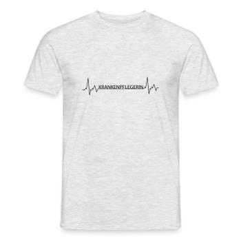 Herzschlag Krankenpflegerin - Männer T-Shirt - Grau meliert - Vorne - AI Model Male 178 dark (178cm)