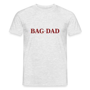 Lustiger Spruch: "BAG DAD" - Männer T-Shirt - Grau meliert - Vorne - AI Model Male 178 dark (178cm)
