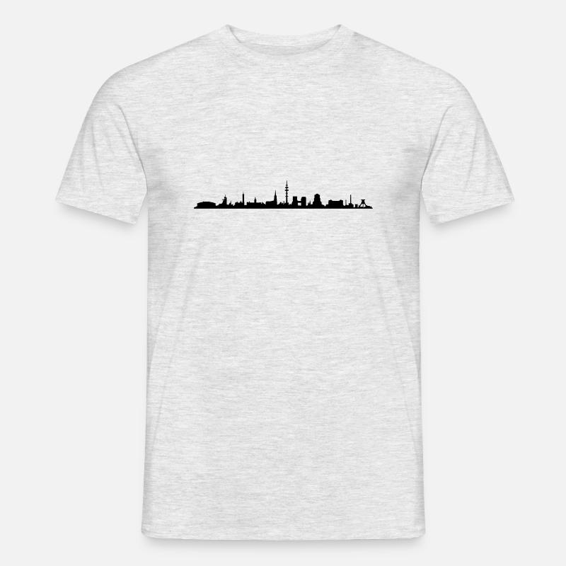 Skyline - Gelsenkirchen - Männer T-Shirt - Grau meliert