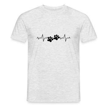 pets paws heartbeat heartbeat - Men's T-Shirt - heather grey - Front - AI Model Male 178 dark (178cm)
