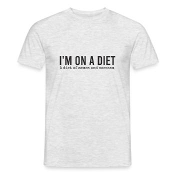 Je suis au régime. Un régime de mèmes et de sarcasmes - T-shirt homme - gris chiné - Devant - AI Model Male 178 dark (178cm)