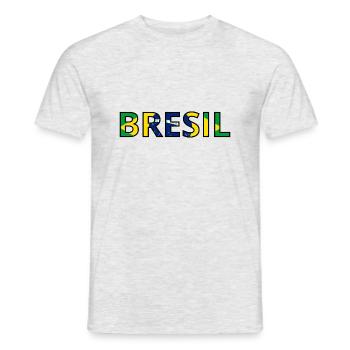 Drapeau Brésil - T-shirt homme - gris chiné - Devant - AI Model Male 178 dark (178cm)