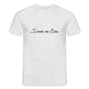 savoie ou bien - T-shirt homme - gris chiné - Devant - AI Model Male 178 dark (178cm)