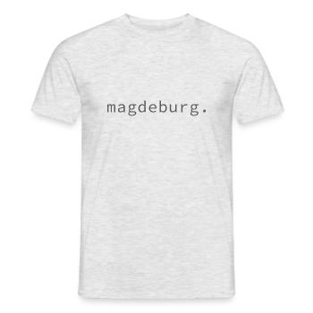 magdeburg. - Männer T-Shirt - Grau meliert - Vorne - AI Model Male 178 dark (178cm)