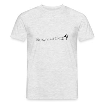 wo kann ich elfen - Männer T-Shirt - Grau meliert - Vorne - AI Model Male 178 dark (178cm)