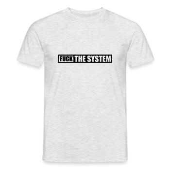 Logo fuck the system - Men's T-Shirt - heather grey - Front - AI Model Male 178 dark (178cm)