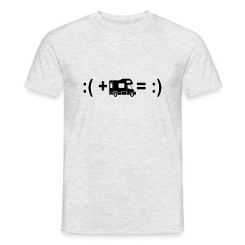 Camping caravan camping funny sayings humor - Men's T-Shirt - heather grey - Front - AI Model Male 178 dark (178cm)