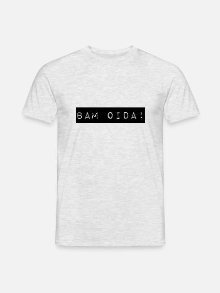 BAM OIDA + österreichischer Dialekt, Spruch, Wien - Männer T-Shirt - Grau meliert