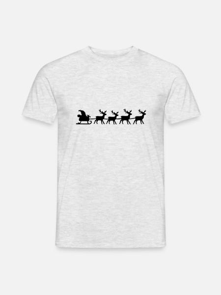 Rentierschlitten - Männer T-Shirt - Grau meliert