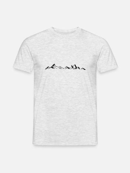 MONTAGNES Paysage Silhouette Panorama - T-shirt homme - gris chiné